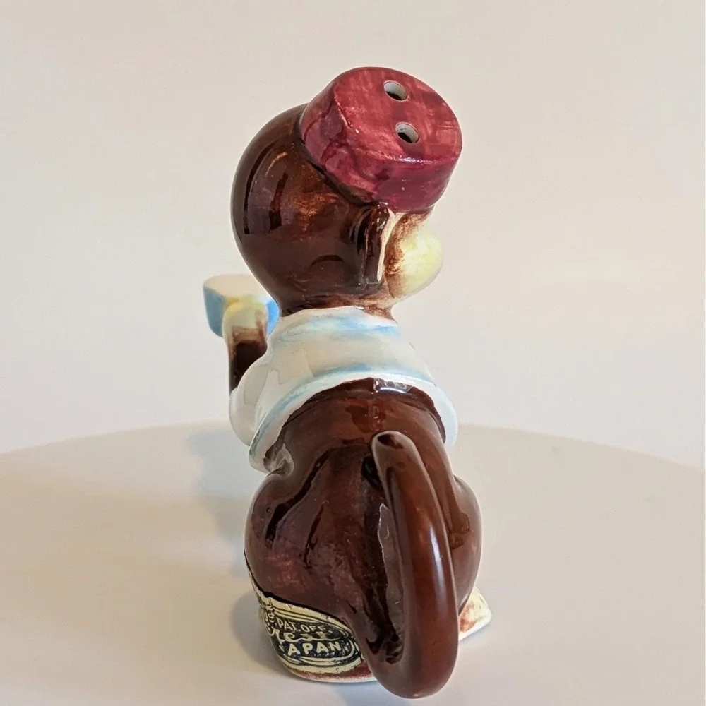 VTG Norcrest Organ Grinder Circus Monkey Salt & Pepper Shaker Set Japan Ceramic